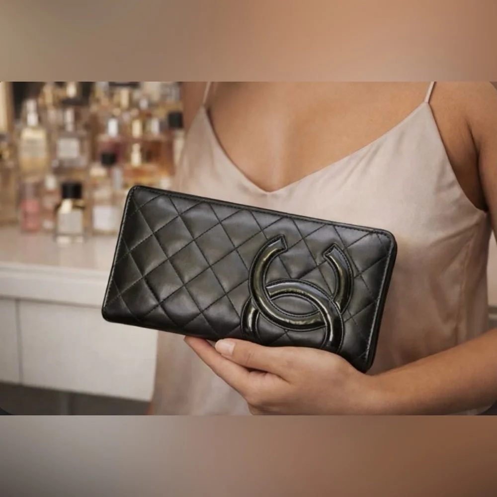 Chanel vintage cambon long wallet quilted leather cc - Picture 1 of 10